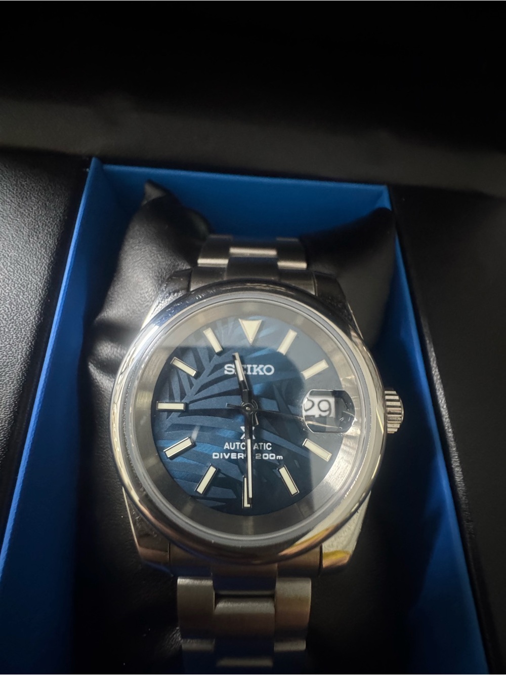 #131 Seiko Blue Dial Automatic Diver Watch with Stainless Bracelet